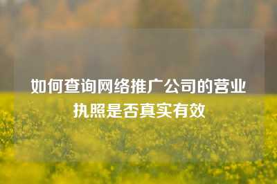 如何查询网络推广公司的营业执照是否真实有效