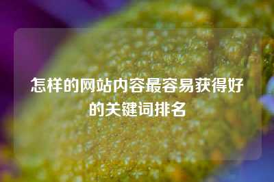 怎样的网站内容最容易获得好的关键词排名