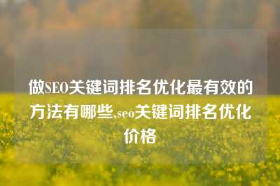 做SEO关键词排名优化最有效的方法有哪些,seo关键词排名优化价格