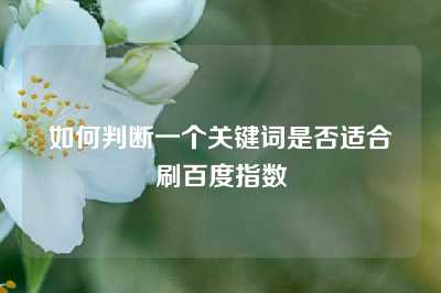 如何判断一个关键词是否适合刷百度指数