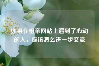 如果在相亲网站上遇到了心动的人，应该怎么进一步交流