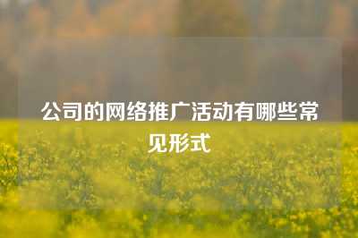 公司的网络推广活动有哪些常见形式