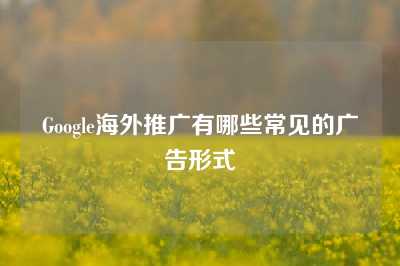 Google海外推广有哪些常见的广告形式