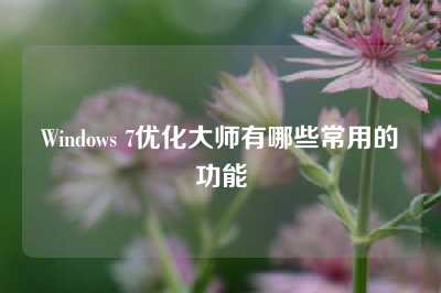 Windows 7优化大师有哪些常用的功能