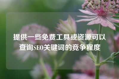 提供一些免费工具或资源可以查询SEO关键词的竞争程度