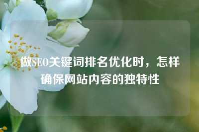 做SEO关键词排名优化时，怎样确保网站内容的独特性