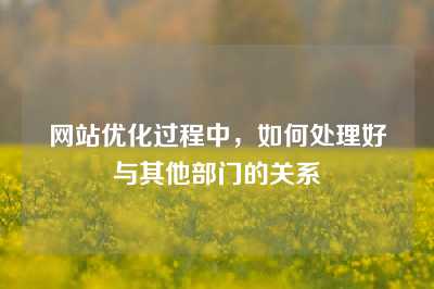 网站优化过程中，如何处理好与其他部门的关系