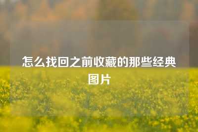 怎么找回之前收藏的那些经典图片