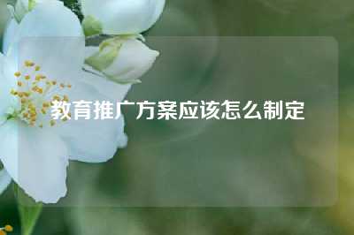 教育推广方案应该怎么制定