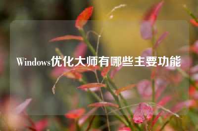 Windows优化大师有哪些主要功能