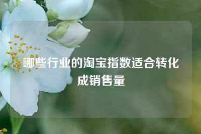 哪些行业的淘宝指数适合转化成销售量