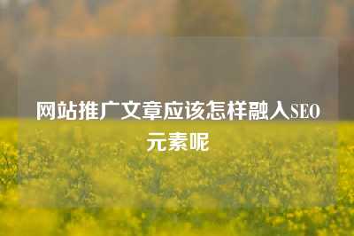 网站推广文章应该怎样融入SEO元素呢