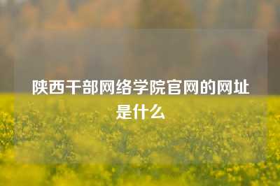 陕西干部网络学院官网的网址是什么