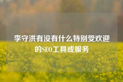 李守洪有没有什么特别受欢迎的SEO工具或服务